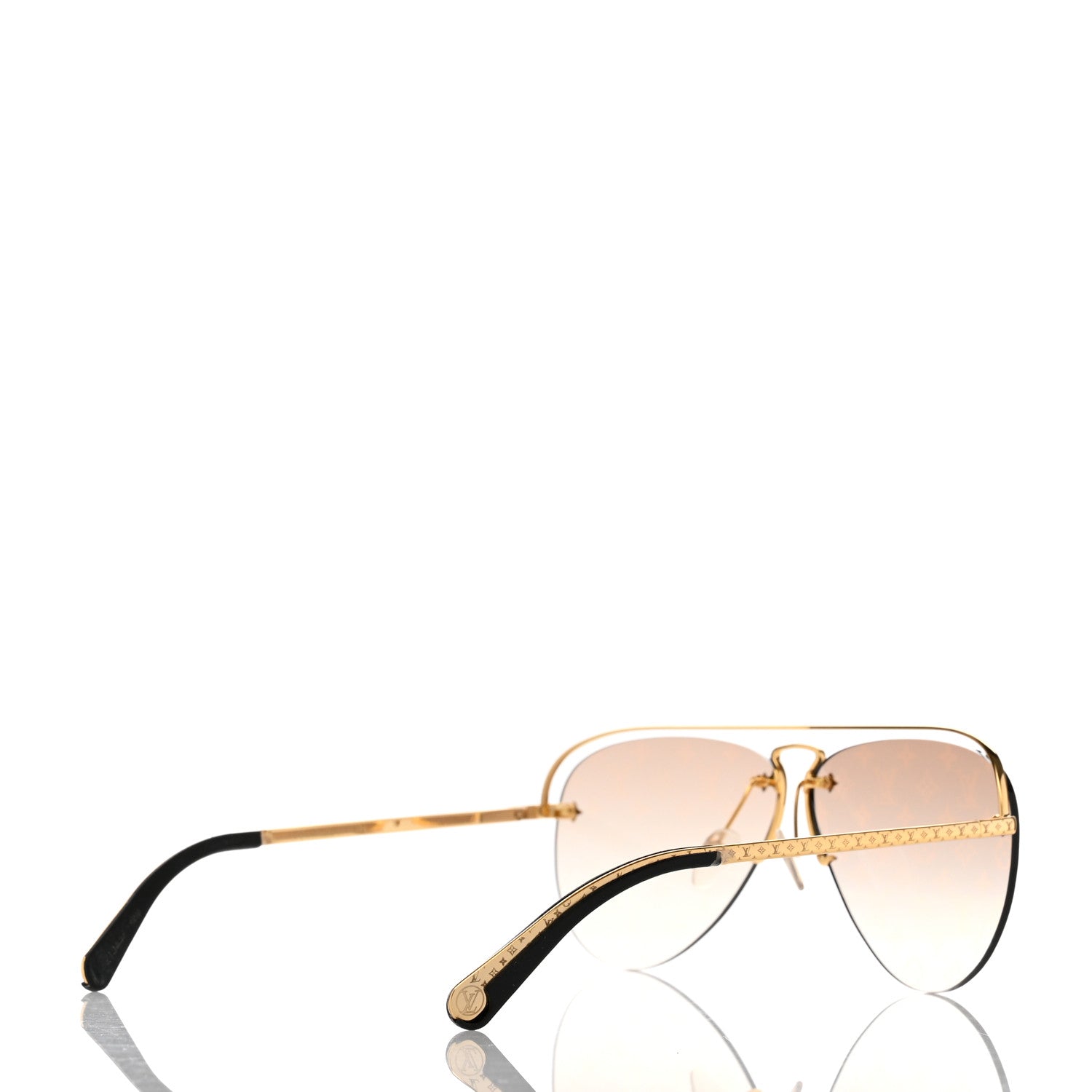 Louis Vuitton Monogram Grease Sunglasses Z1366E Gold 4 of 8