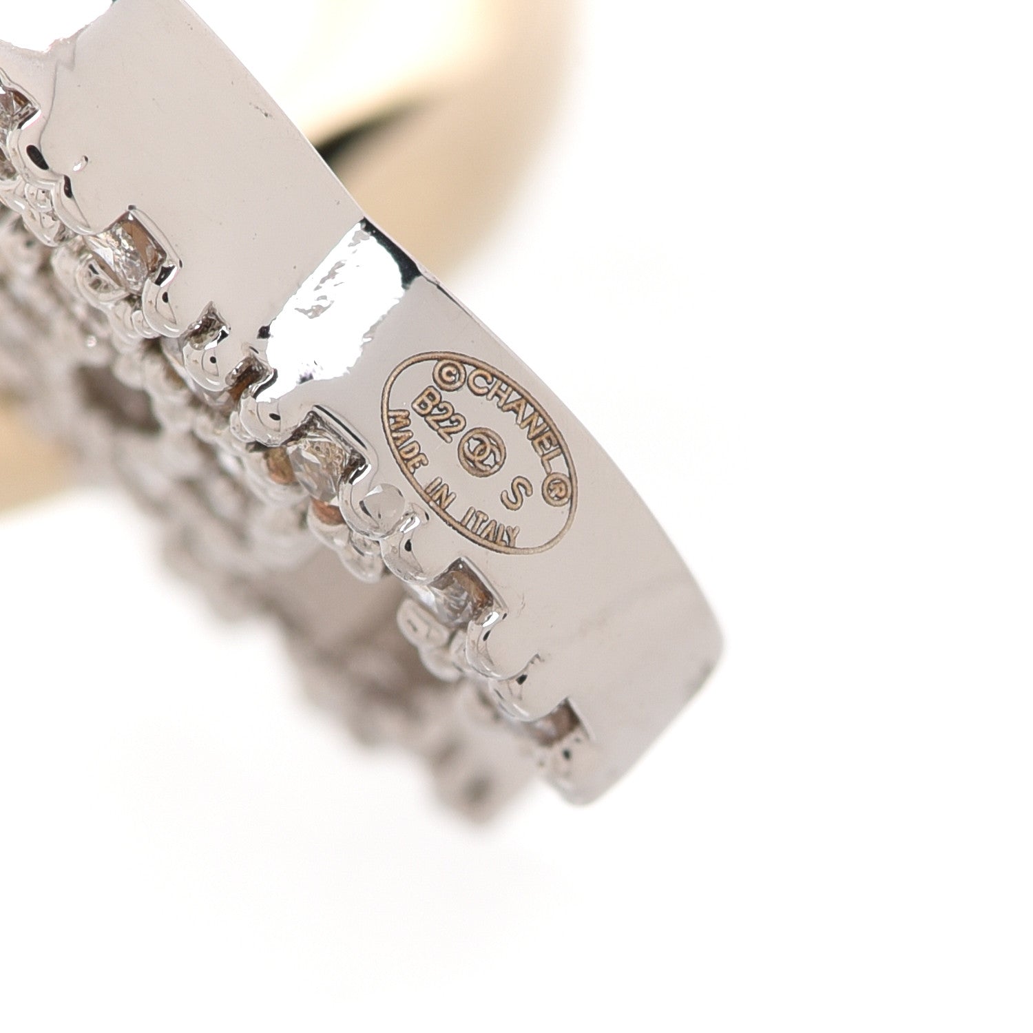 Chanel Metal Crystal CC Hoop Drop Earrings Gold 4 of 5