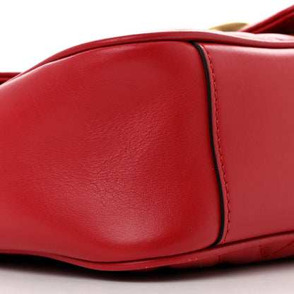 Gucci Calfskin Matelasse Small GG Marmont Shoulder Bag Hibiscus Red 9 of 13