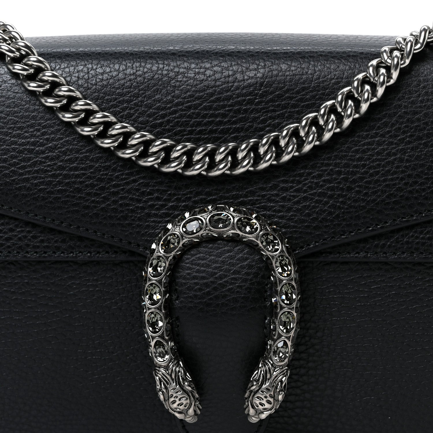 Gucci Pebbled Calfskin Small Dionysus Shoulder Bag Black 9 of 11