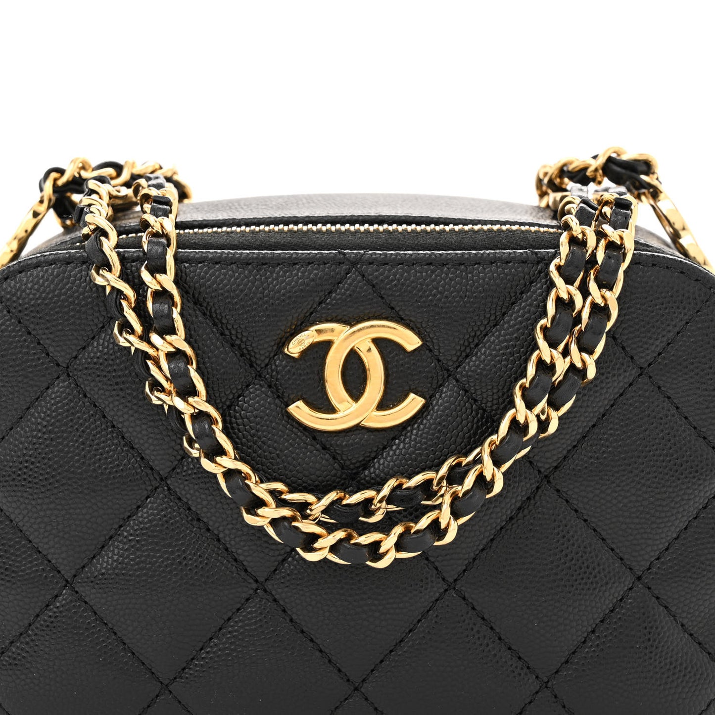 Caviar Quilted Mini CC You Camera Case Black