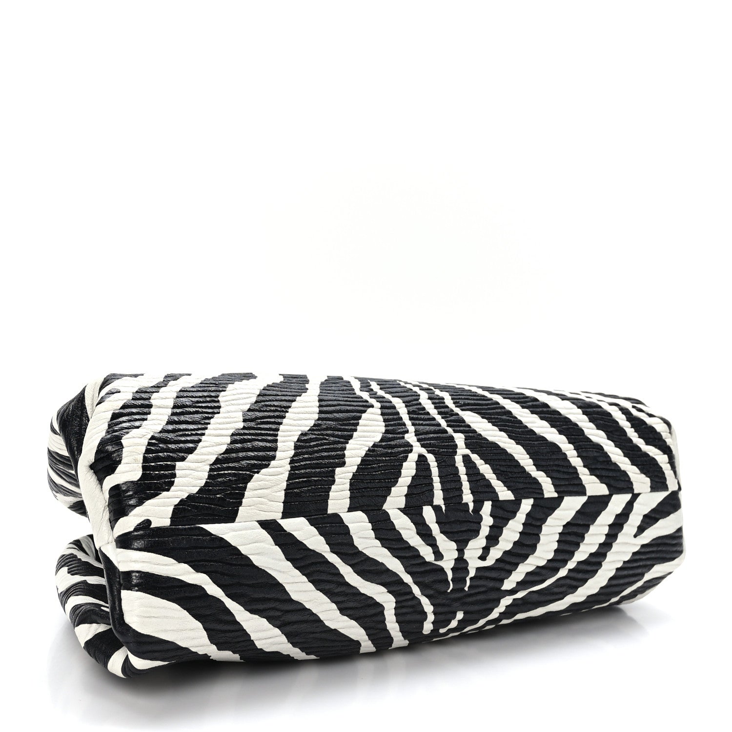 Bottega Veneta Nappa Zebra Print The Pouch Oversized Clutch White Black 4 of 9