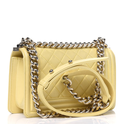 Chanel Lambskin Quilted Small Boy Flap Yellow 2 of 6