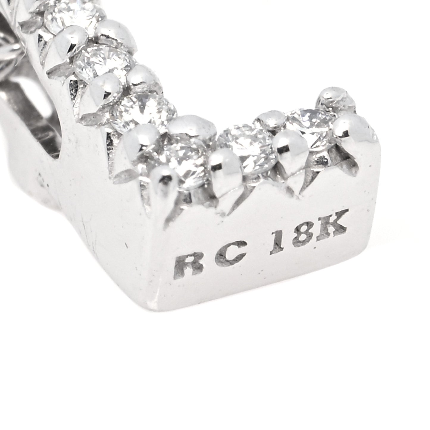 18K White Gold Diamond Love Letter L Pendant Necklace