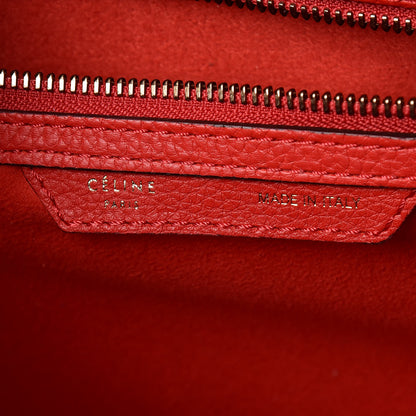 Celine Drummed Calfskin Mini Luggage Red 8 of 9