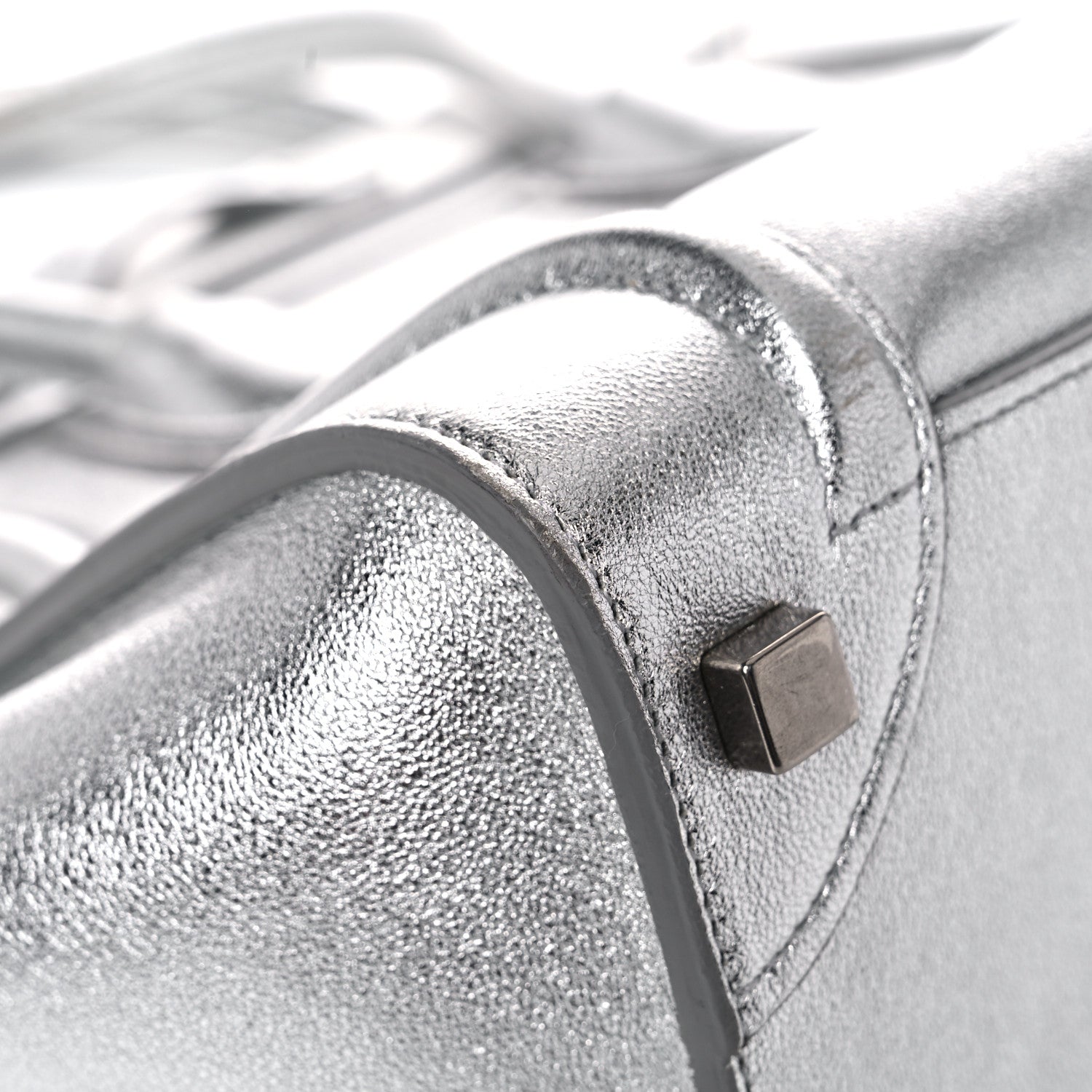 Celine Laminated Lambskin Micro Luggage Silver 10 of 18