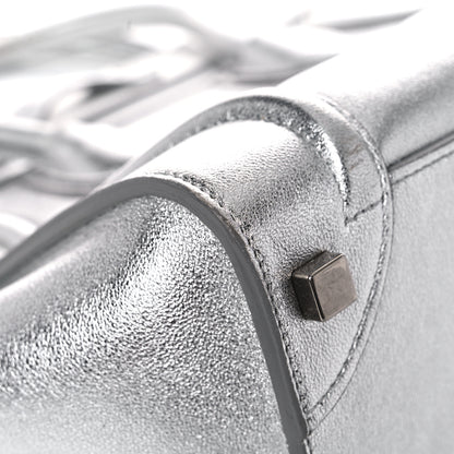 Celine Laminated Lambskin Micro Luggage Silver 10 of 18