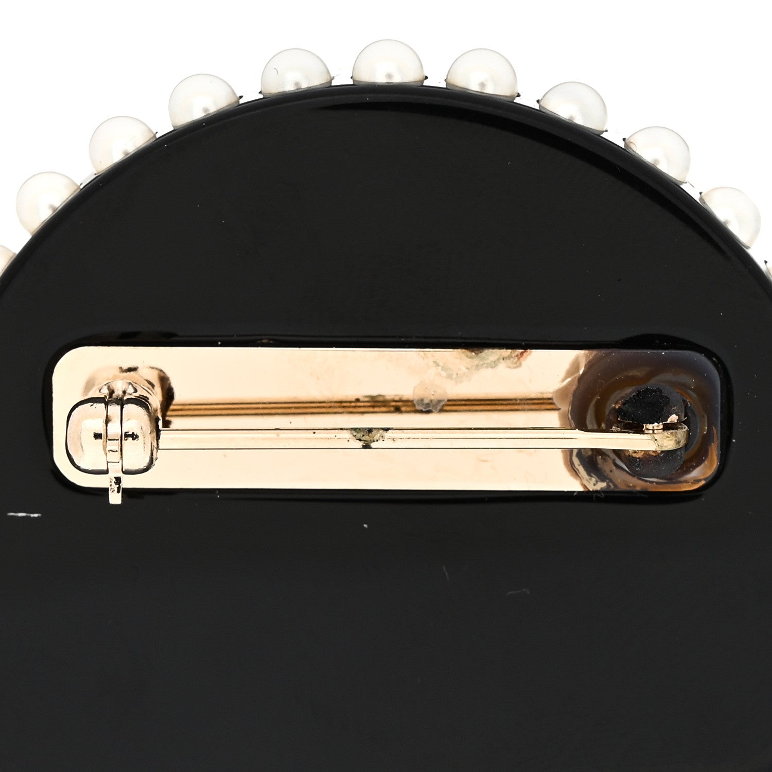 Chanel Strass Resin Pearl Coco Chanel Profile Brooch Black 3 of 5