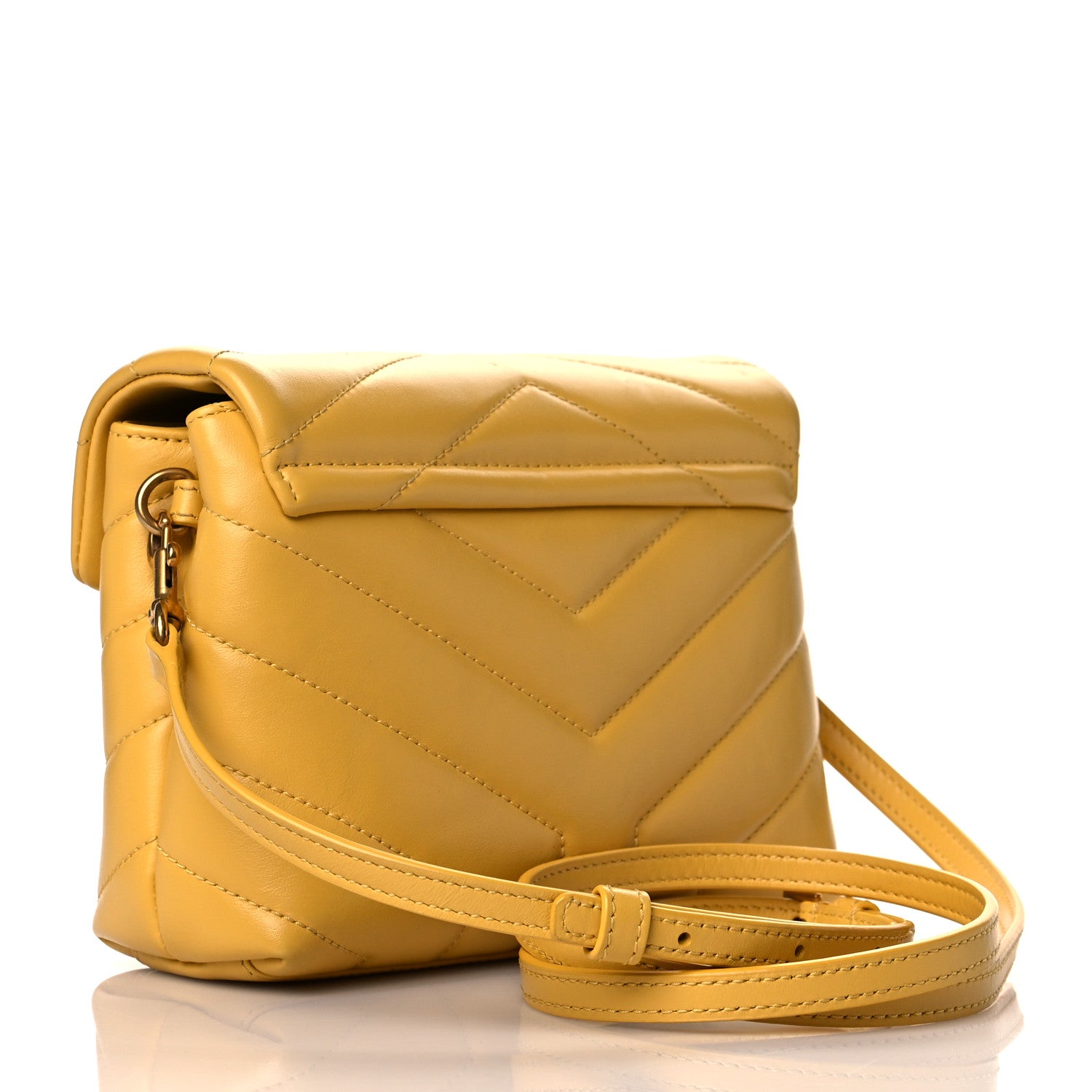 Saint Laurent Calfskin Y Quilted Monogram Toy Loulou Crossbody Bag Sunflower 3 of 10