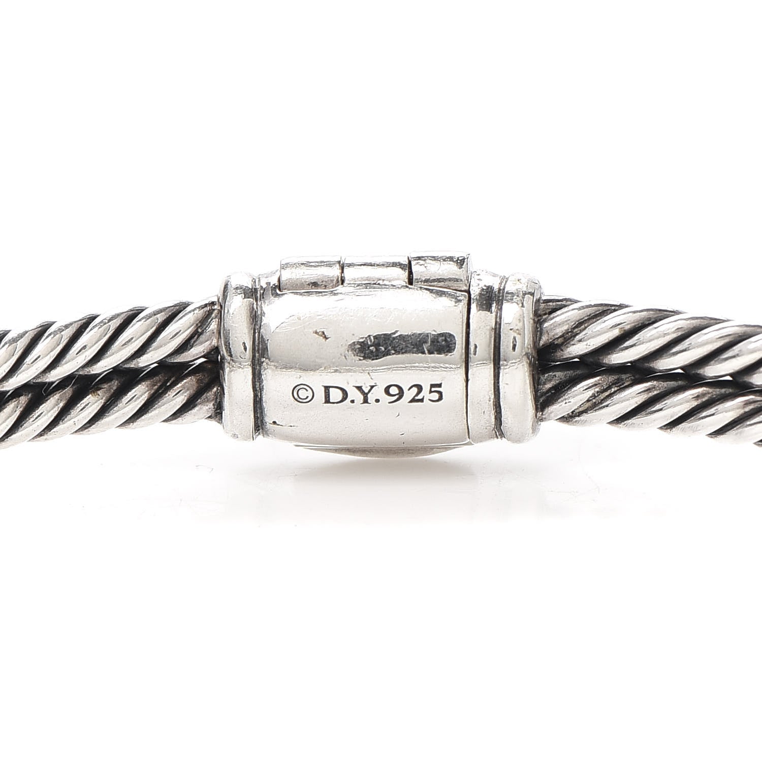 David Yurman Sterling Silver Diamond 7mm Petite Pave Single Loop Labyrinth Bracelet 4 of 6
