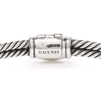 David Yurman Sterling Silver Diamond 7mm Petite Pave Single Loop Labyrinth Bracelet 4 of 6