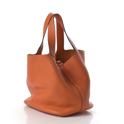 Hermes Taurillon Clemence Picotin Lock 26 GM Orange 3 of 11