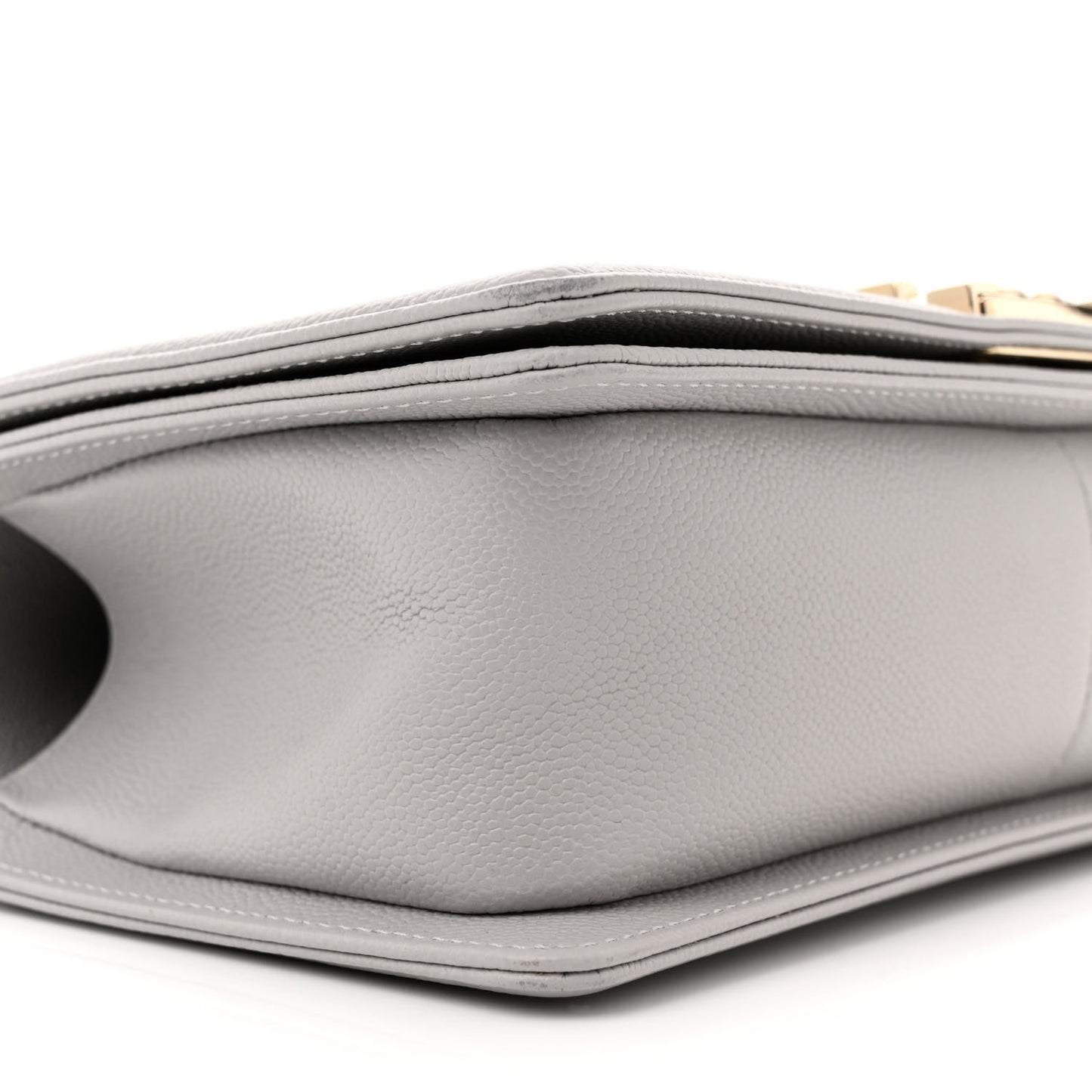 Caviar Quilted Medium Boy Flap Grey