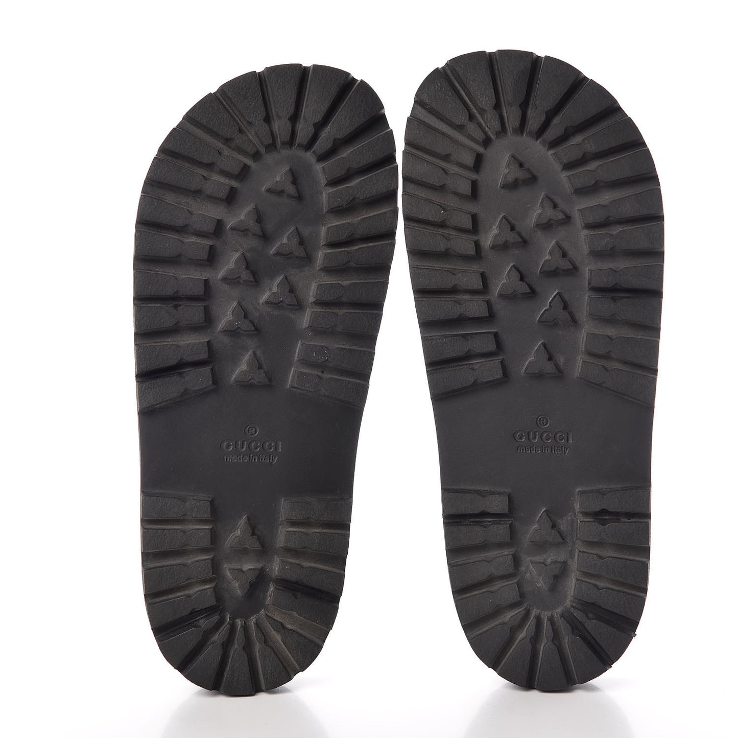 GG Supreme Monogram Angry Cat Mens Lug Sole Slide Sandals 5 Ebony