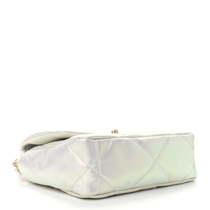 Chanel Iridescent Calfskin Quilted Medium Chanel 19 Flap White 4 of 11