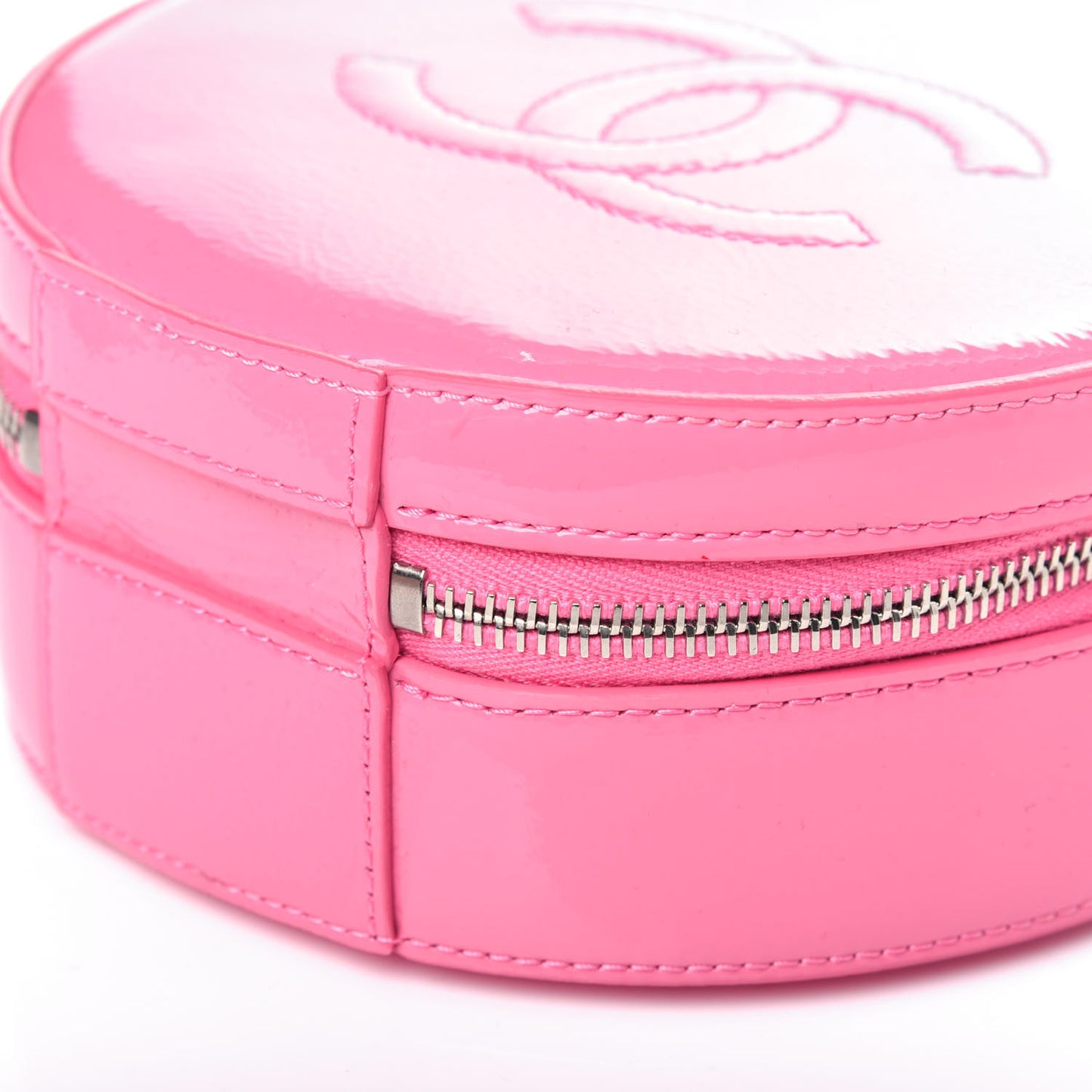 Patent Round As Earth Evening Bag Pink