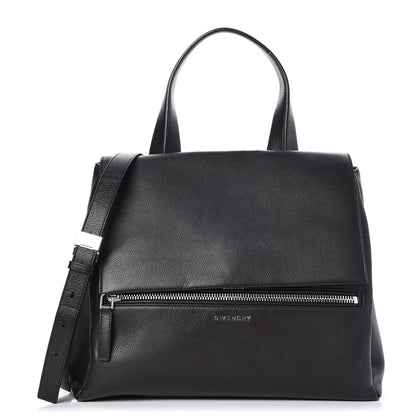 Givenchy Pebbled Calfskin Medium Pandora Pure Flap Bag Black 1 of 7
