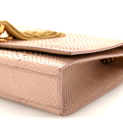 Saint Laurent Snakeskin Medium Classic Monogram Kate Tassel Satchel Beige 9 of 15