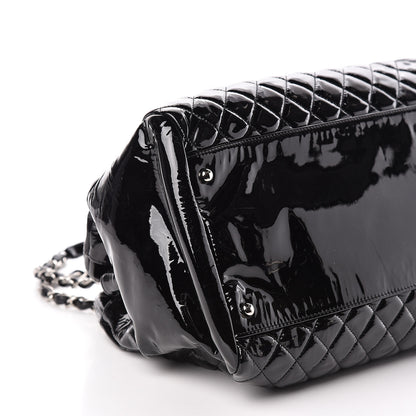 Chanel Patent Quilted Maxi Just Mademoiselle Bowling Bag Black 8 of 10