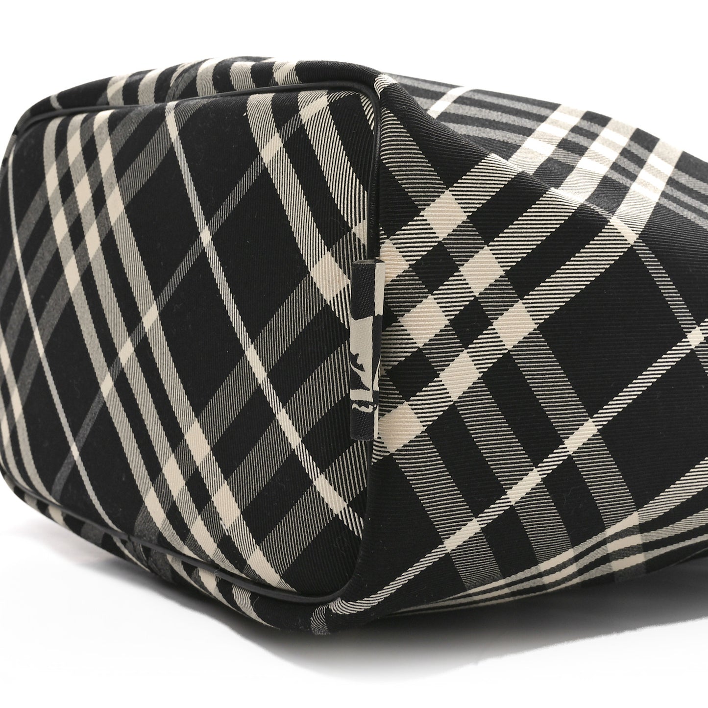 Check Medium Bucket Bag Black Calico