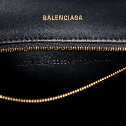 Balenciaga Shiny Box Calfskin Small Hourglass Top Handle Bag Black 7 of 10