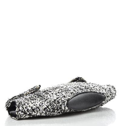 Alexander McQueen Tweed Calfskin Manta Clutch Black White 4 of 9