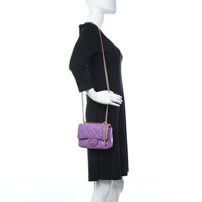 Chanel Lambskin Enamel Quilted Mini Pending CC Square Flap Purple 2 of 9