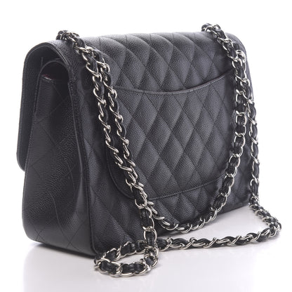 Chanel Caviar Quilted Jumbo Double Flap Black 3 of 11
