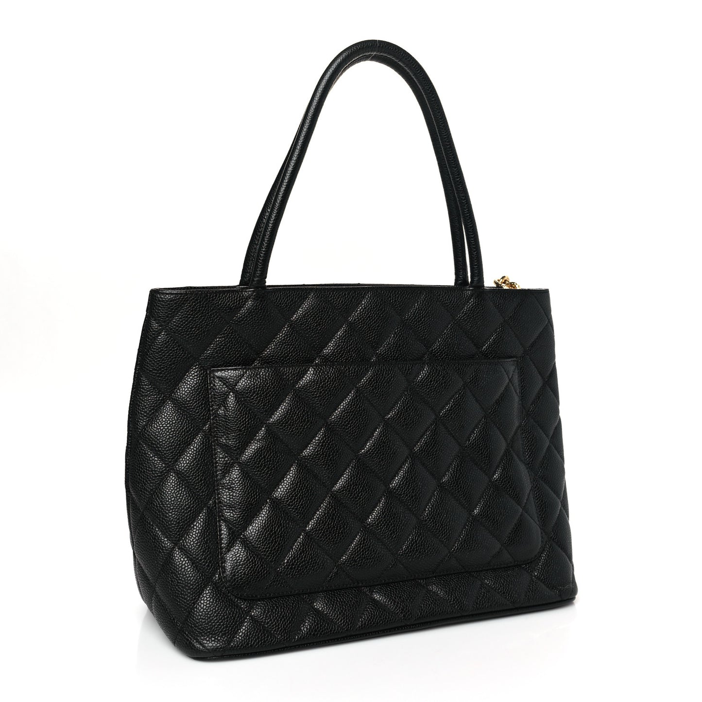 Caviar Quilted Medallion Tote Black