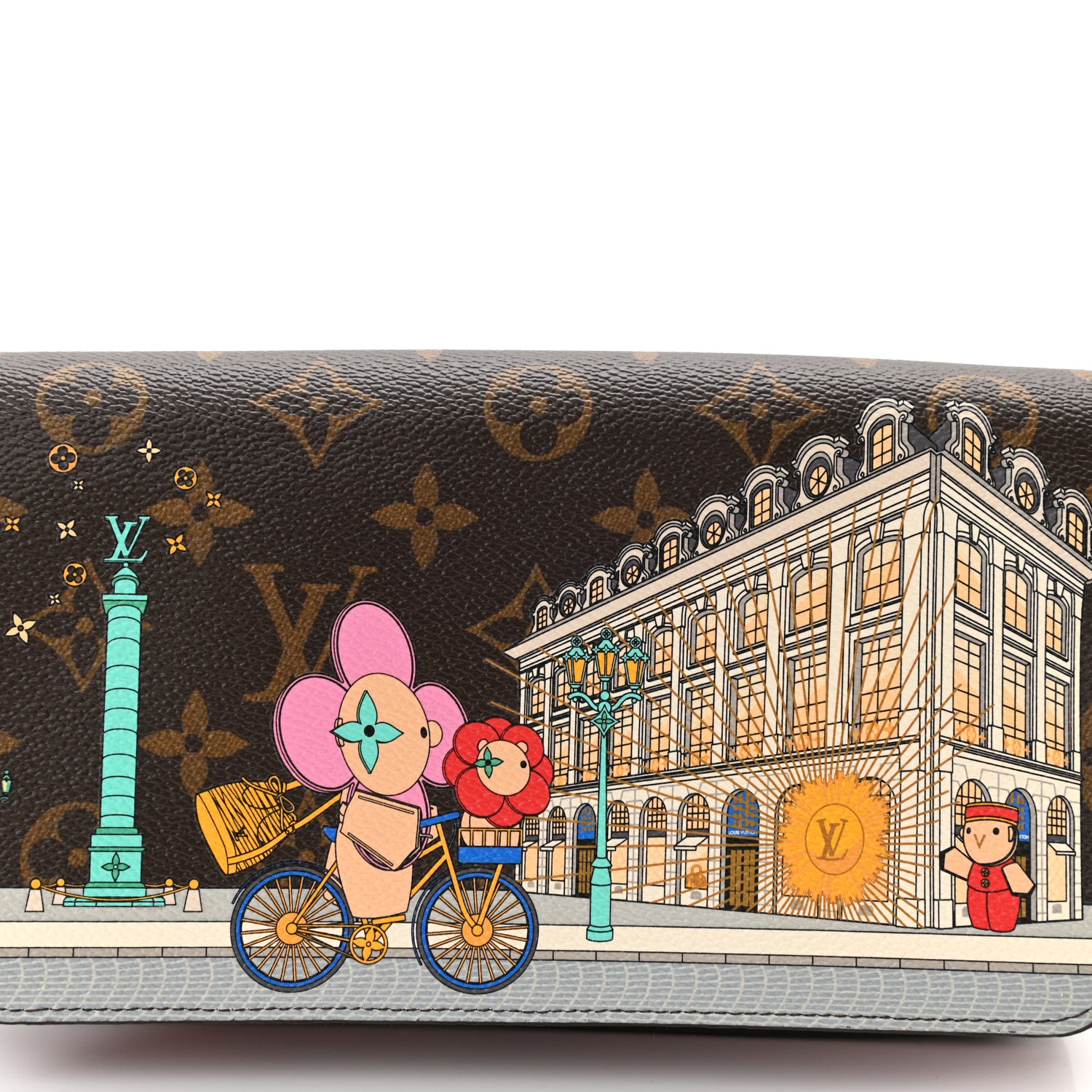 Louis Vuitton Monogram 2022 Christmas Animation Paris Pochette Felicie Chain Wallet Pink 8 of 11