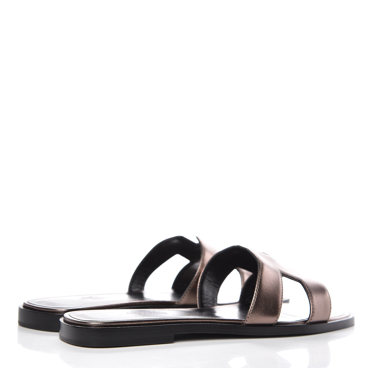 Hermes Metallic Nappa Oran Sandals 36.5 Or Vieilli 4 of 7