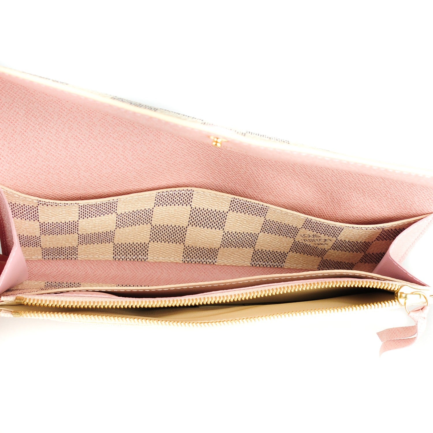 Louis Vuitton Damier Azur Emilie Wallet Rose Ballerine 5 of 7