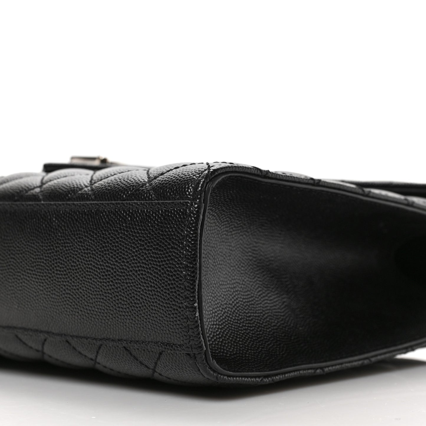 Grain De Poudre Textured Mixed Matelasse Large Triquilt Monogram Satchel Black