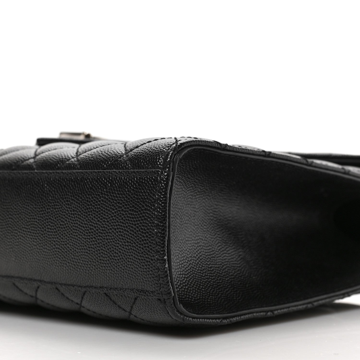 Saint Laurent Grain De Poudre Textured Mixed Matelasse Large Triquilt Monogram Satchel Black 8 of 8