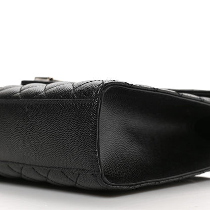 Saint Laurent Grain De Poudre Textured Mixed Matelasse Large Triquilt Monogram Satchel Black 8 of 8