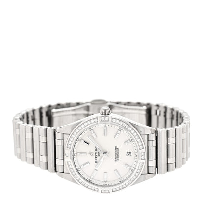 Breitling Stainless Steel Diamond Bezel 32mm Chronomat Quartz Watch Silver A77310591A1A1 2 of 5