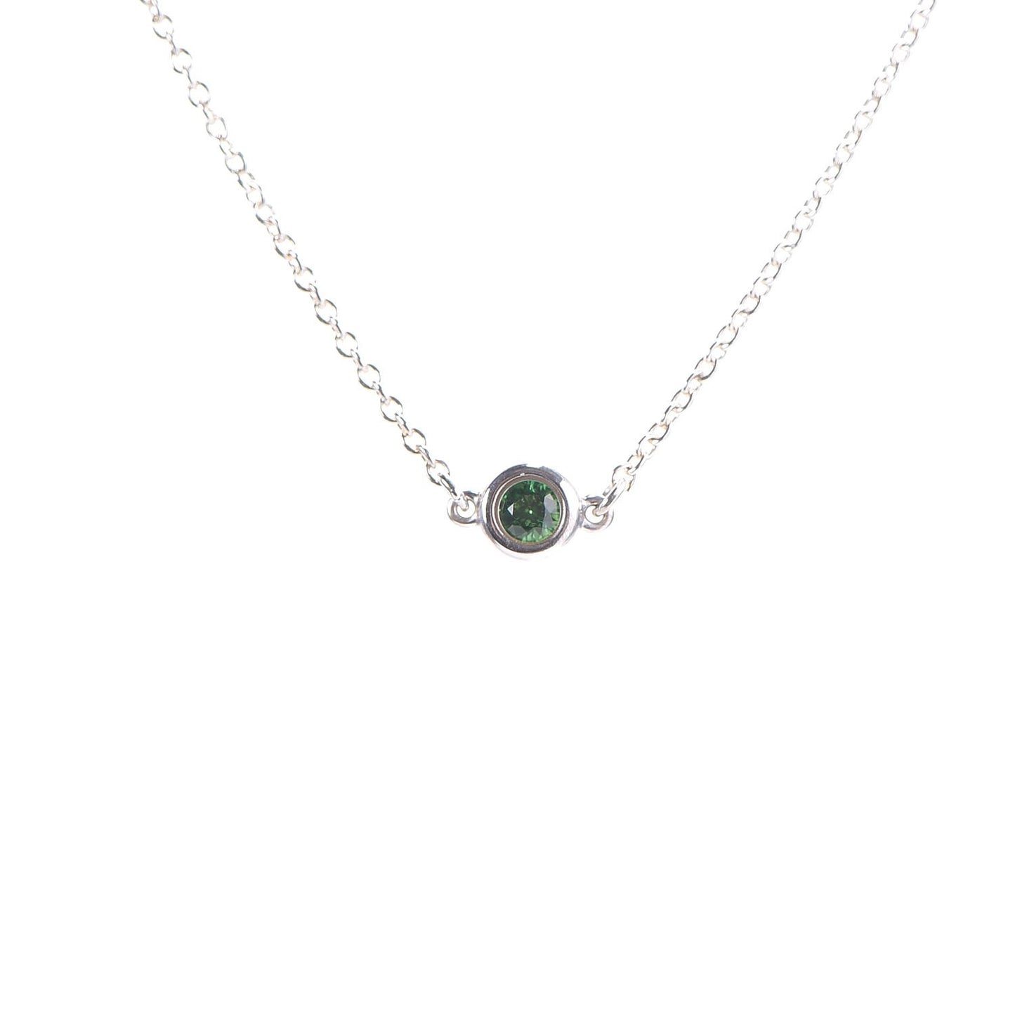 Sterling Silver Tsavorite Elsa Peretti 5 Station Color by the Yard Necklace