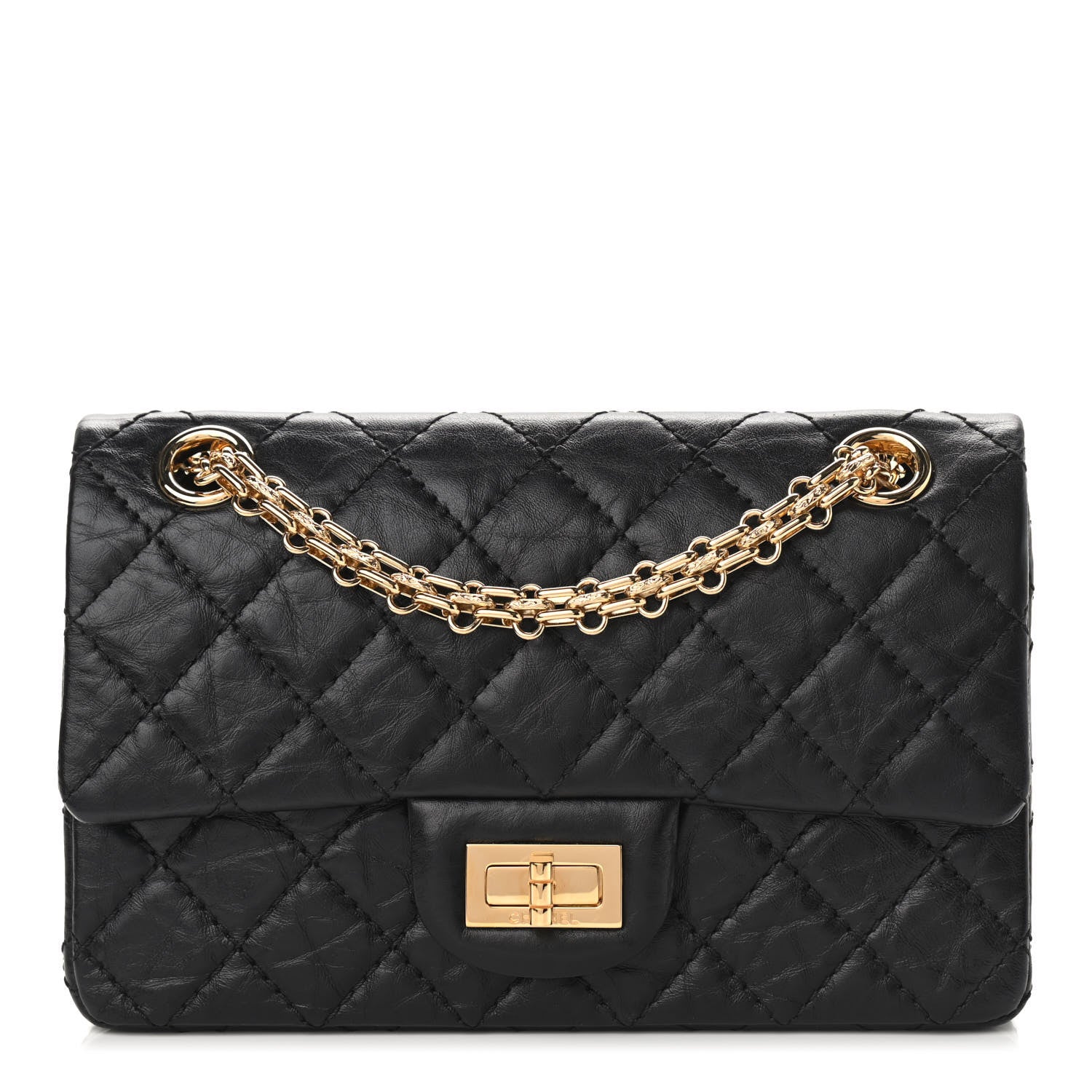 Chanel Aged Calfskin Quilted 2.55 Reissue Mini Flap Black 1 of 10