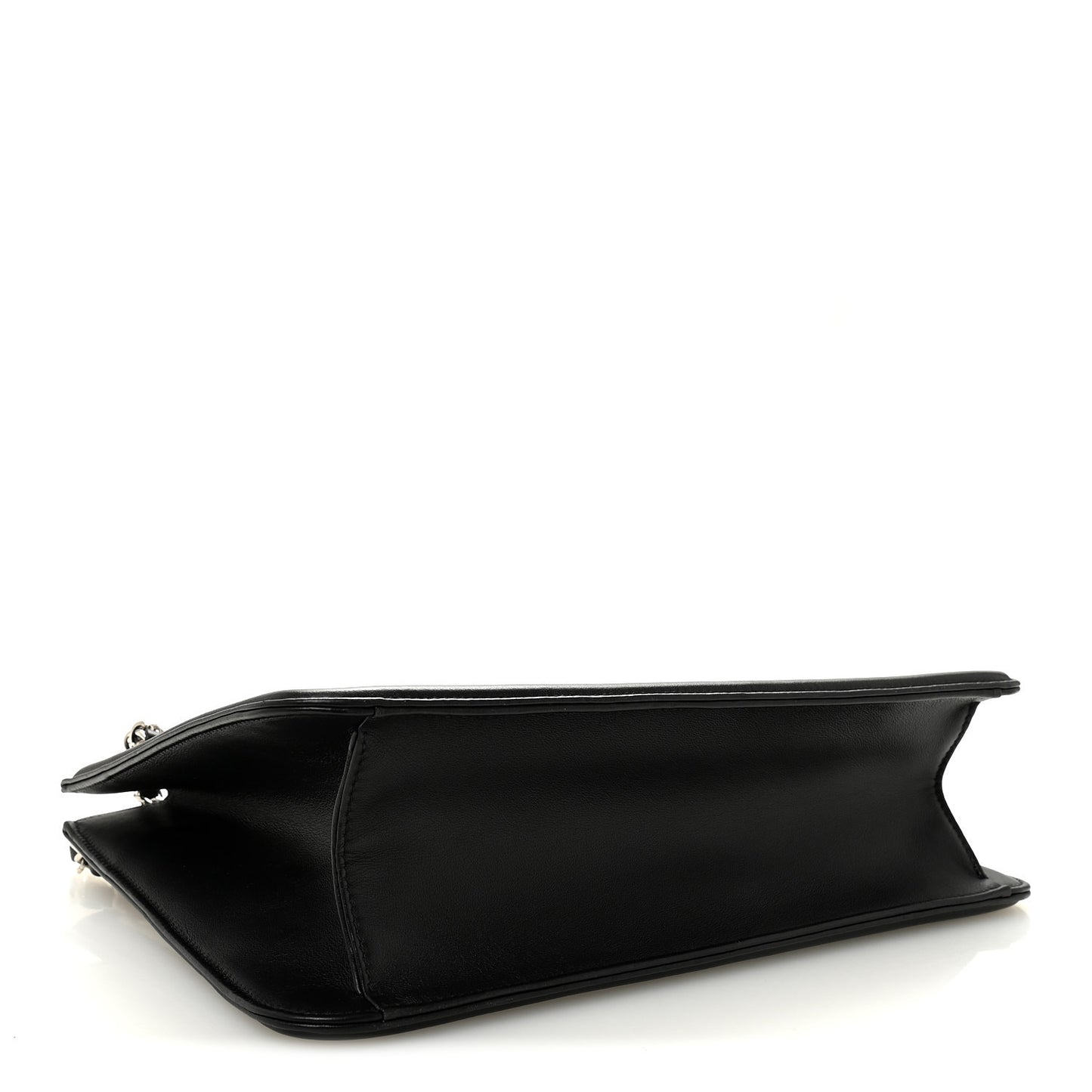 Lambskin Calfskin Small Chocolate Bar Tote White Black
