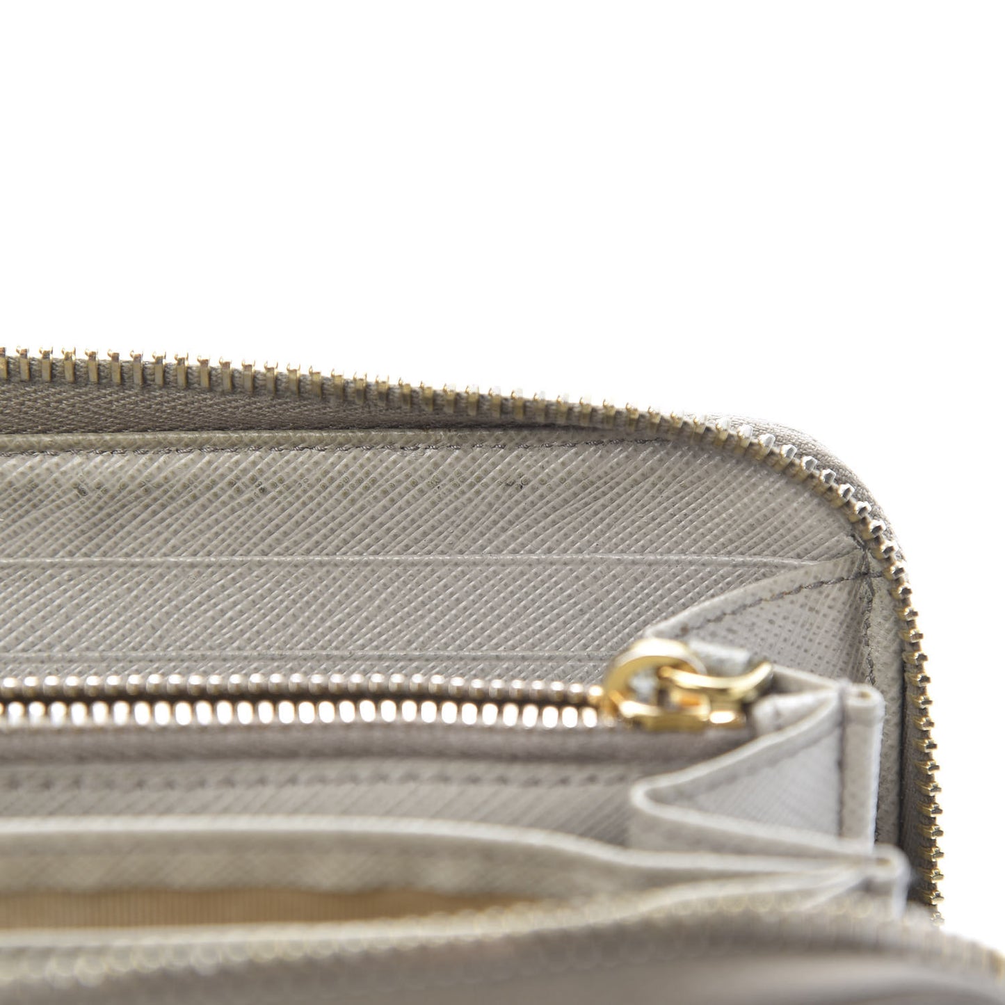 Saffiano Metal Zip Around Wallet Argilla