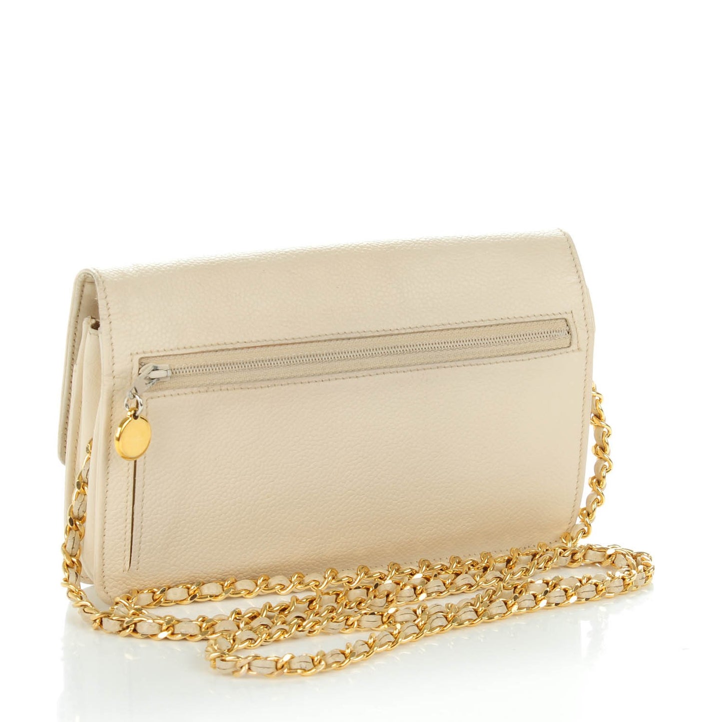 Caviar Timeless CC Wallet On Chain WOC Beige Clair