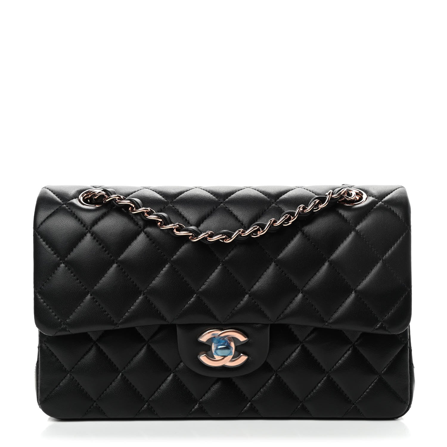 Chanel Lambskin Quilted Small Double Flap Black 1 of 5