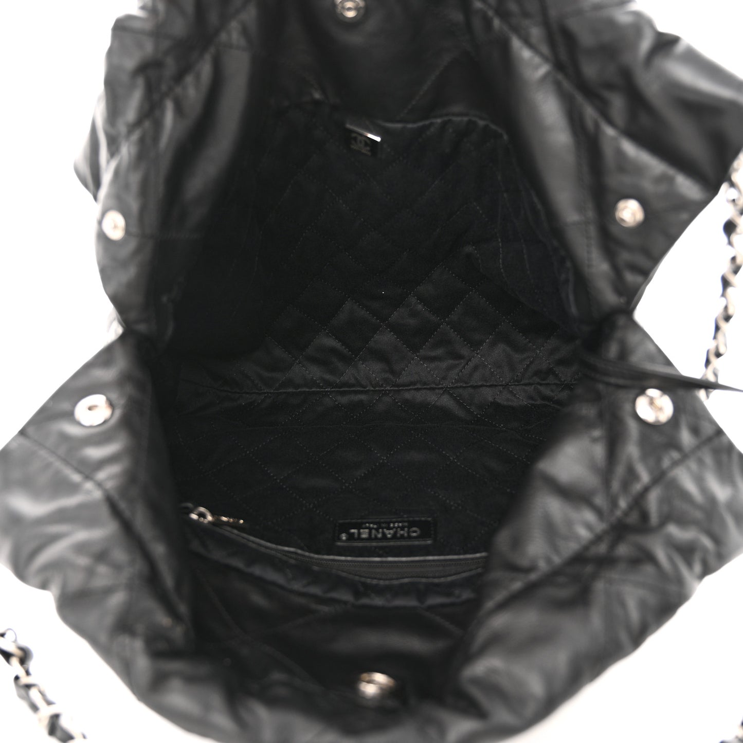 Shiny Calfskin Quilted Small Chanel 22 Black