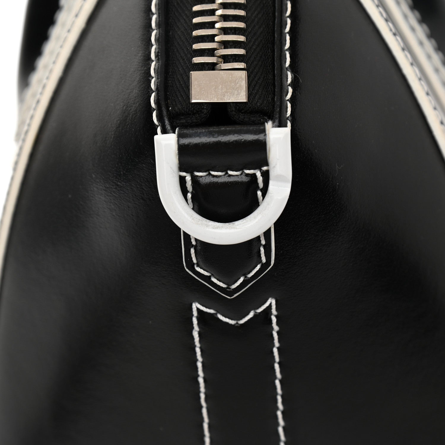 Givenchy Calfskin Contrast Topstitch Small Antigona Black White 10 of 11