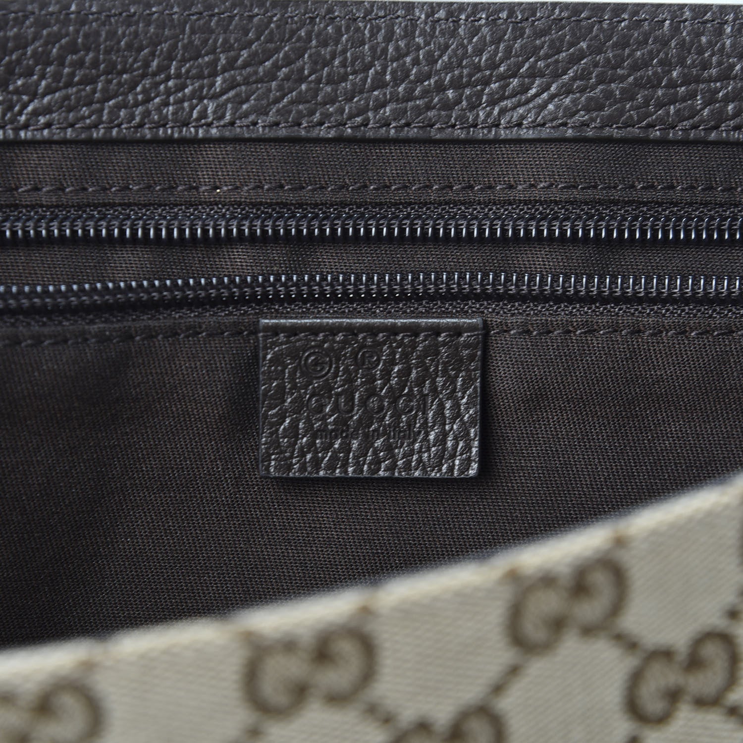 Gucci Monogram Flap Messenger Bag Beige Dark Brown 7 of 9