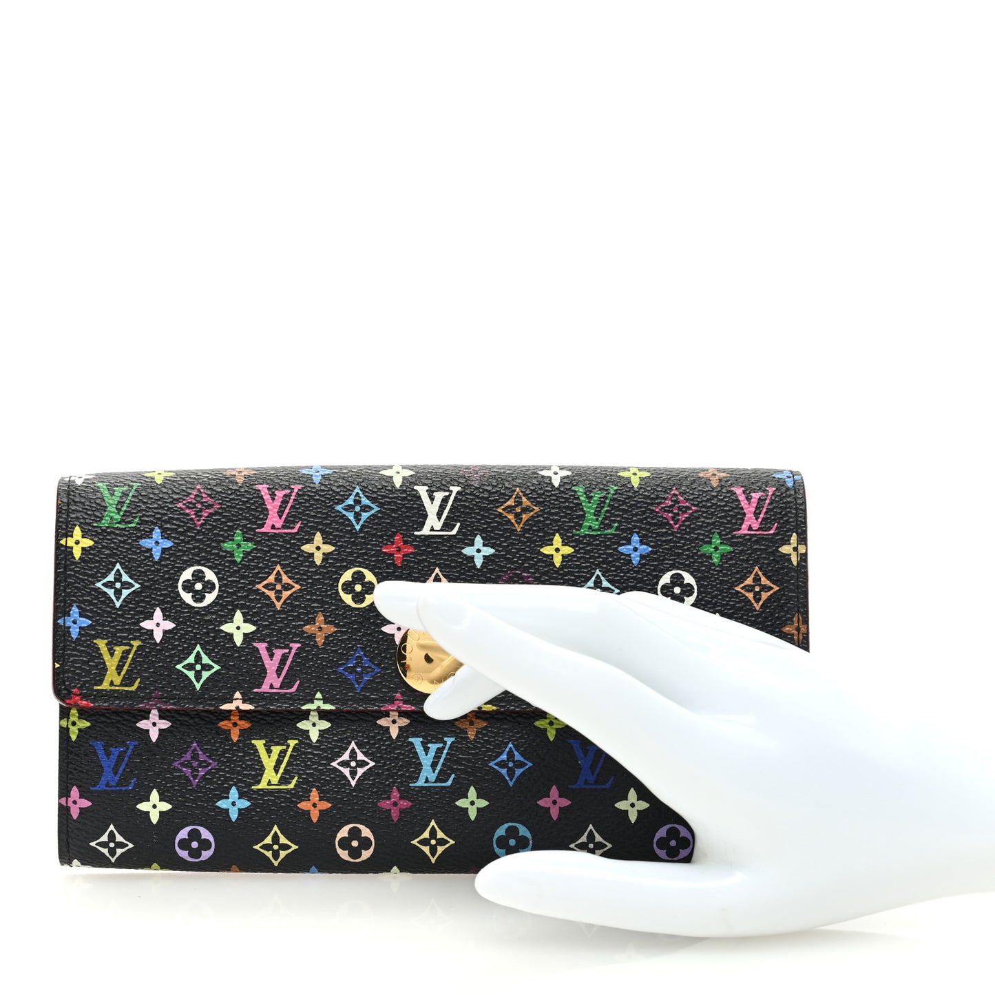 LOUIS VUITTON Monogram Multicolor Sarah Wallet Black