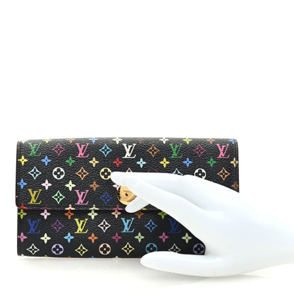 Louis Vuitton LOUIS VUITTON Monogram Multicolor Sarah Wallet Black 2 of 6
