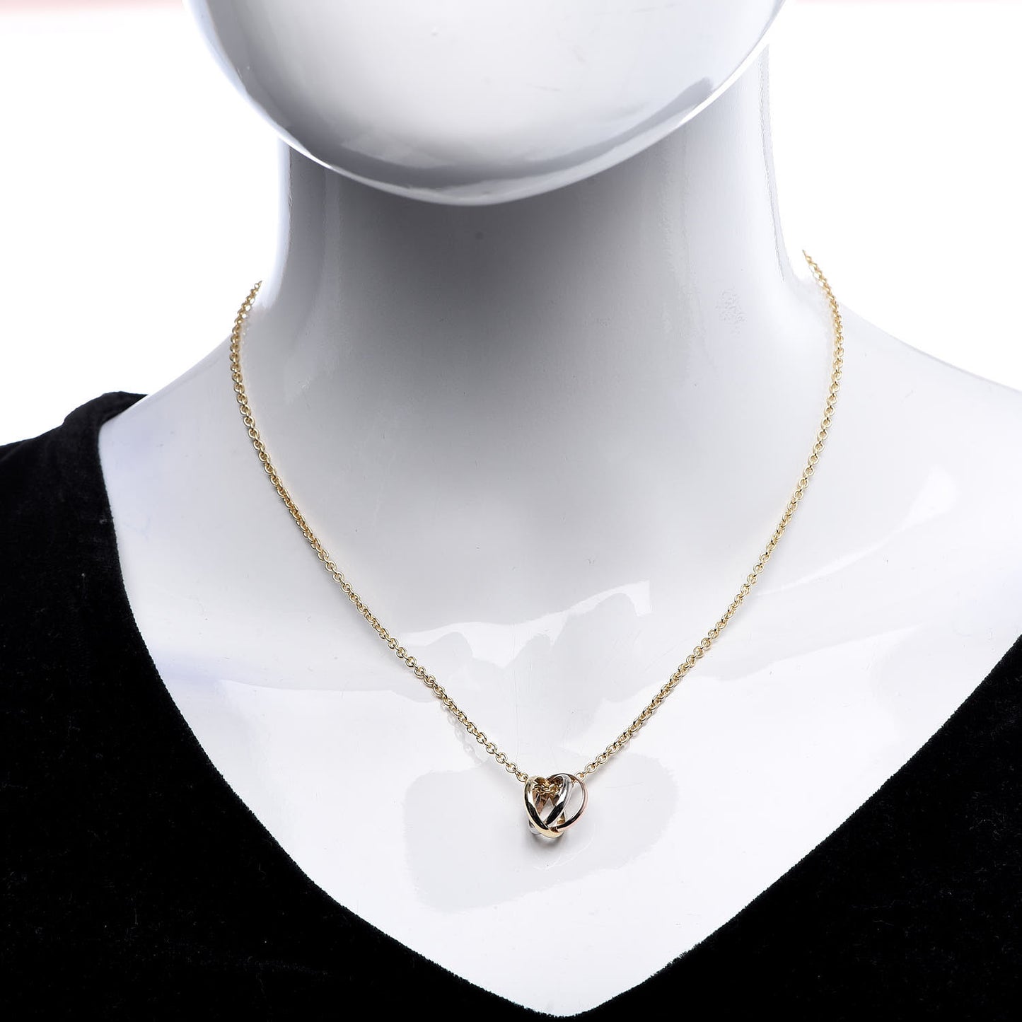 18K Pink Yellow White Gold Trinity Pendant Necklace