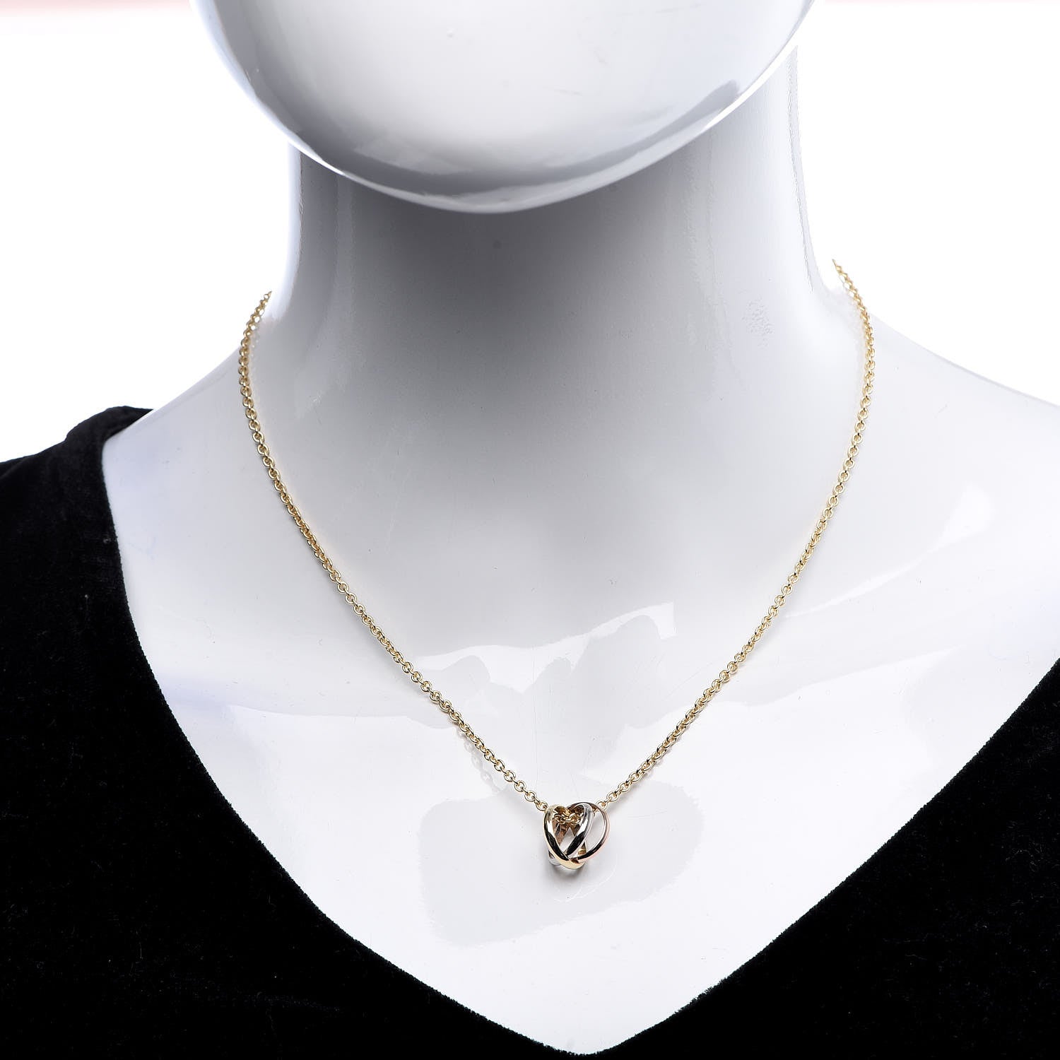 Cartier 18K Pink Yellow White Gold Trinity Pendant Necklace 3 of 8
