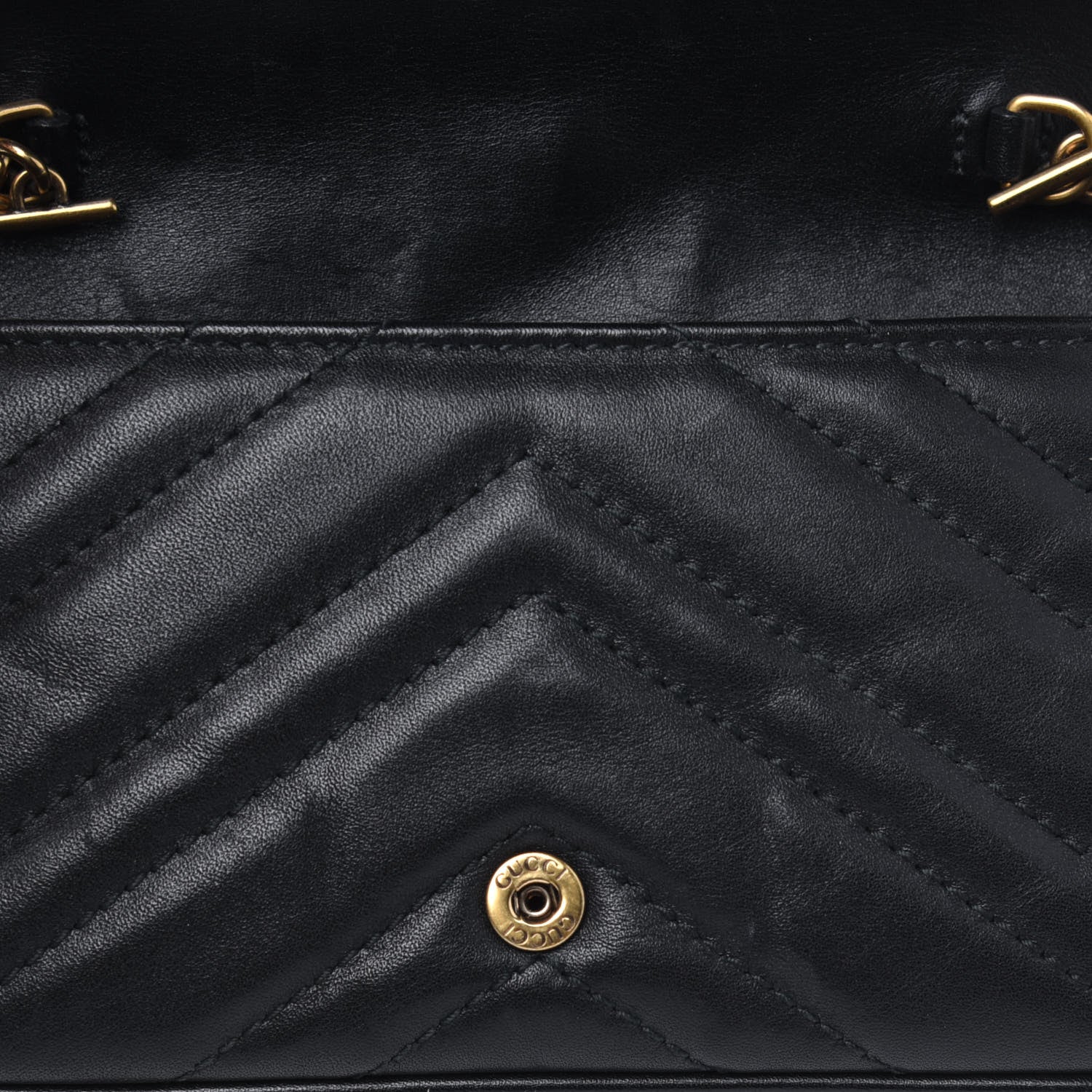 Gucci Calfskin Matelasse Super Mini GG Marmont Shoulder Bag Black 11 of 16